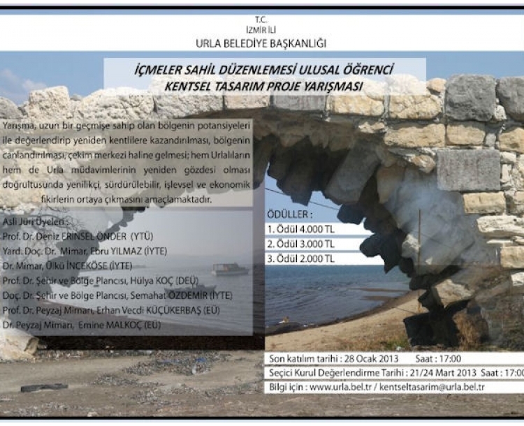 Urla Belediyesi İçmeler Sahil Düzenlemesi Ulusal Öğrenci Kentsel Tasarım Proje Yarışması